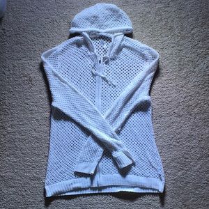 Fabletics Crochet Zip Hoodie Sz XXL White